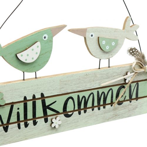 Floristik24 Fa "Üdvözöljük" tábla zöld 29,5cm x 28cm 2db