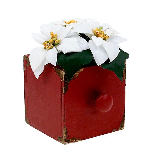 Floristik24 Fa dobozos fiókkészlet 3 db piros 9/12 / 15cm