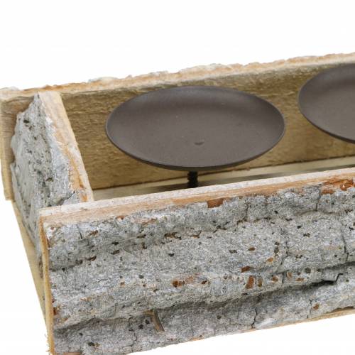 Floristik24 Gyertyatartó 4 db fehérre mosott gyertyához 45cm