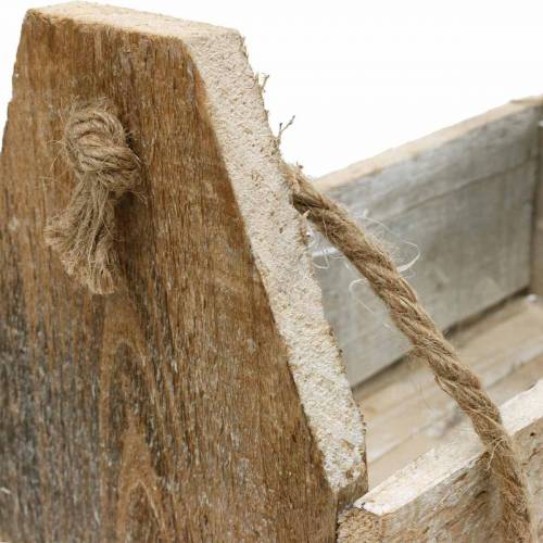 Floristik24 Fadoboz ültetéshez, szerszámos doboz, fogantyús növényes doboz, fa díszítés 30cm