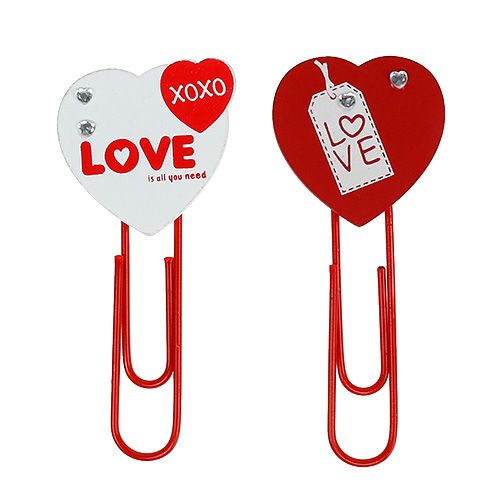 Floristik24 Fa klipsz szív &quot;Love&quot; dekoratív szív Valentin-napi ajándék 2db
