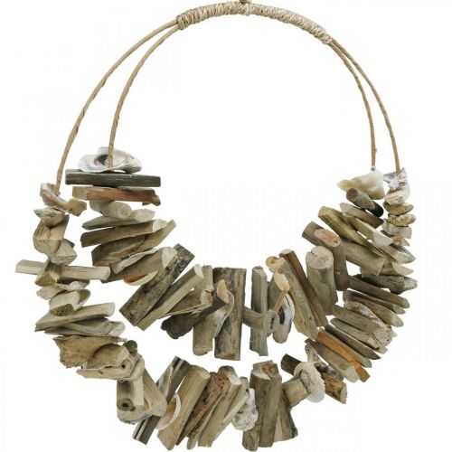 Floristik24 Tengeri uszadékfa faldísz natúr kagylókkal Ø38cm