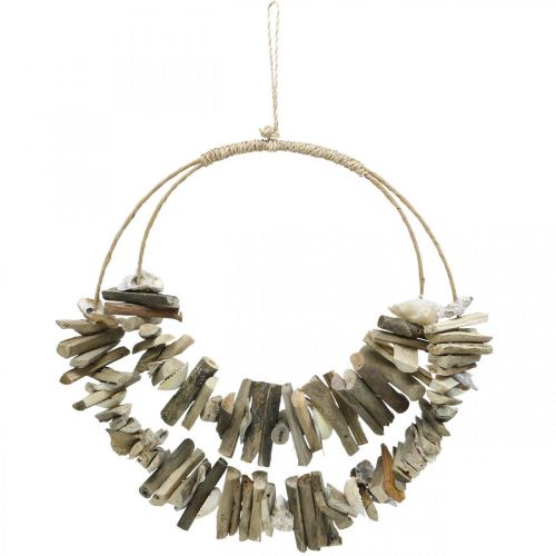 Floristik24 Tengeri uszadékfa faldísz natúr kagylókkal Ø38cm