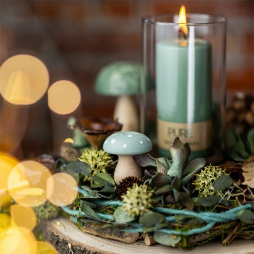 tételeket Fa gomba dekoratív gomba légyölő galóca zöld menta 5cm 8 db