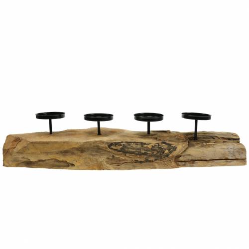 Floristik24 Gyertyatartó 4 db teak gyertyához 70cm