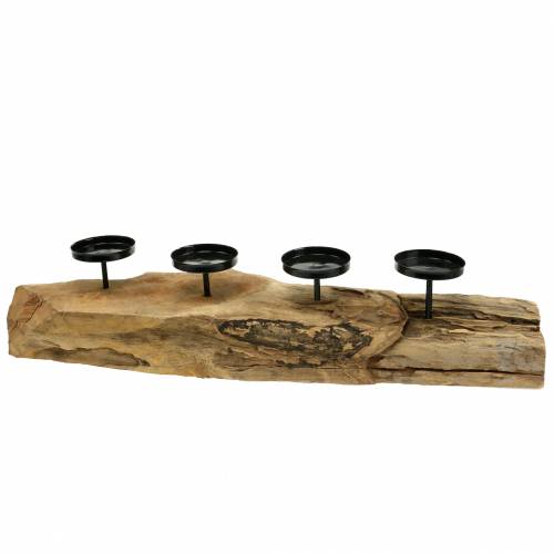 Floristik24 Gyertyatartó 4 db teak gyertyához 70cm