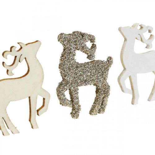 Floristik24 Szórványdísz Karácsonyi szarvas fadísz 4cm 72 db