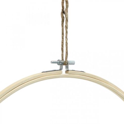 Floristik24 Kerek hímzőkeret, kézzel készített, fa gyűrű díszítéshez, barkácsolás, boho dekoráció Ø30cm