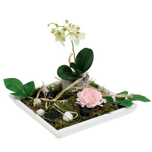 Floristik24 Fa tál 25cm x 25cm fehér színben