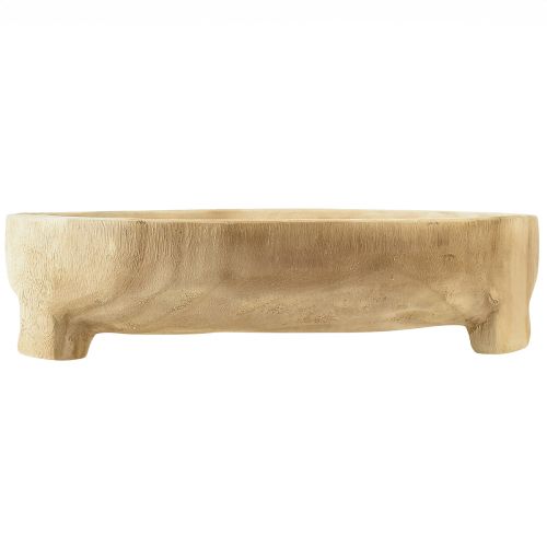 Floristik24 Dekoratív fatál lábakkal fatál Paulownia Ø36cm