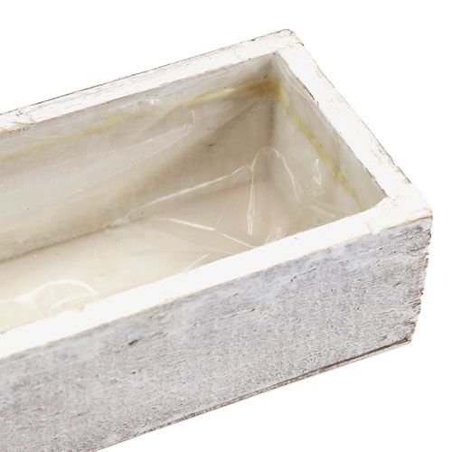 Floristik24 Fa ültetőtál, fehér 30cm x 9cm x 6cm