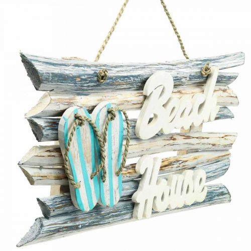 Floristik24 Fából készült „Beach House” tengeri függődekoráció 46×5×27 cm