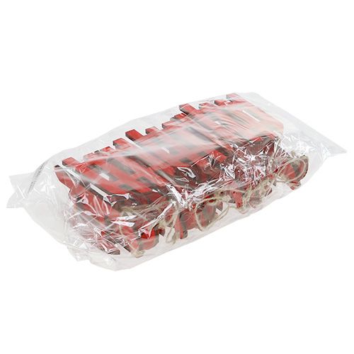 Floristik24 Fa szánkó akasztáshoz piros 15cm 6db