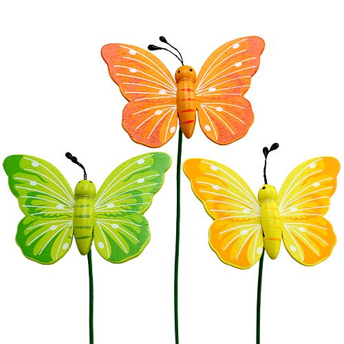 tételeket Fa pillangók a boton 3 színben válogatott 8cm 24db