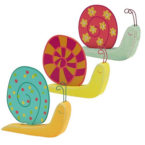 Floristik24 Fa csiga 10,5 x 9cm színes 6db