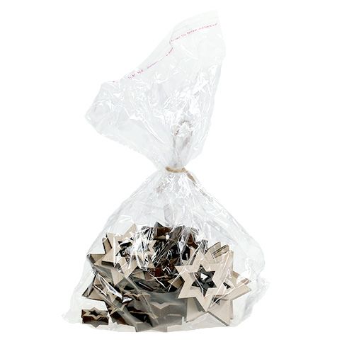 Floristik24 Fa csillag keverék 2,5cm - 7cm fehérre meszelt 35p