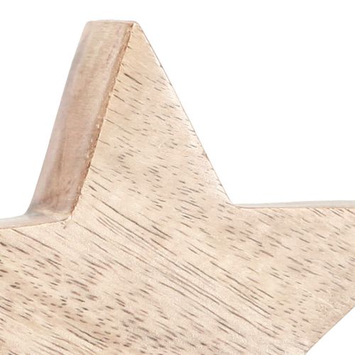 Floristik24 Fa csillag natúr csillag mangó fa asztaldísz Ø10cm 3 db