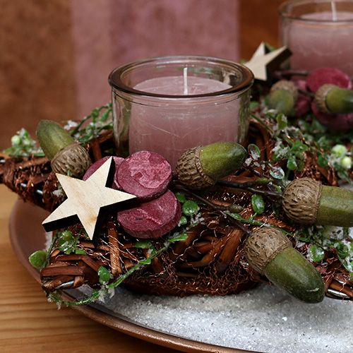 Floristik24 Fa csillagok 2,5cm -7cm natúr 48 db