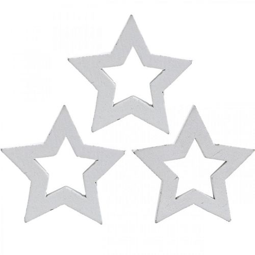 Floristik24 Fa csillagok szórt dekoráció Karácsonyi csillagok fehér 3cm 72db