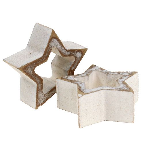 Floristik24 Fa csillagok nyitottak 5cm 12db