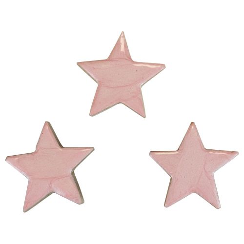 Floristik24 Fa csillagok dekoráció csillagok Karácsonyi dekoráció rózsaszín fényes Ø5cm 8db