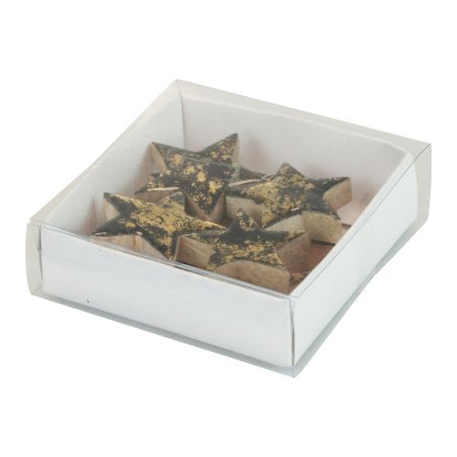 Floristik24 Fa csillagok Karácsonyi fekete arany fényű Ø5cm 8 db