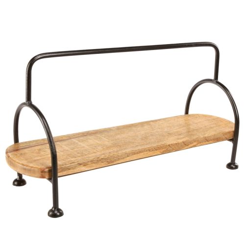 Floristik24 Fa tálca ovális hosszított dekoratív tálca fogantyúval 49×18×26cm