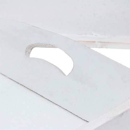 Floristik24 Fa tálca 2 készlet 42x28 / 35,5x24cm fehér