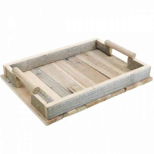 Floristik24 Dekoratív tálca, fa dekoráció, fa tálca, asztali dekoráció 37,5cm