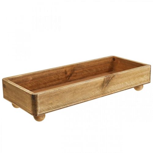 Floristik24 Fa tálca Téglalap alakú dísztálca lábakkal 34×14×7 cm