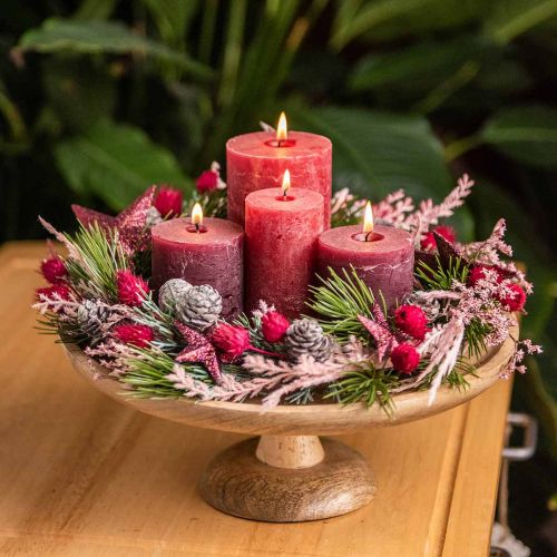 Floristik24 Fa tálca, dísztálca, dísztányér kerek Ø30cm H12cm