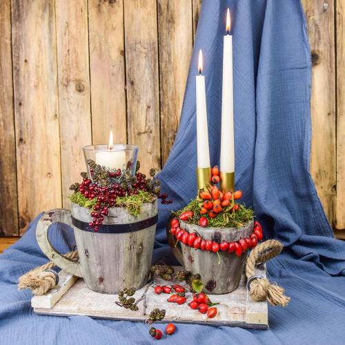 Floristik24 Fa csésze ültetésre Ø14cm H14,5cm