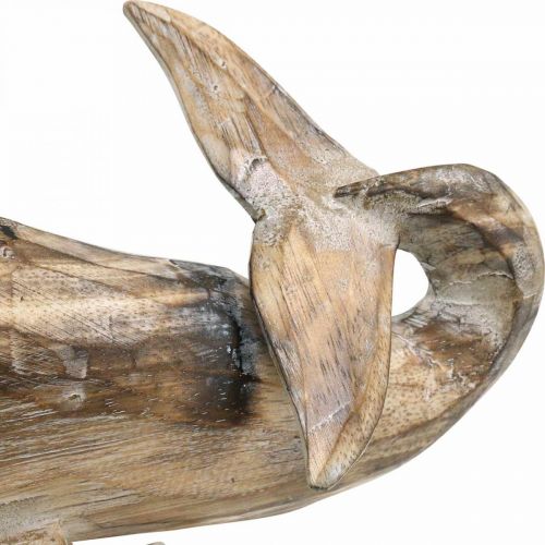 Floristik24 Bálna Deco fa fából készült bálna tengeri dekoráció Teak natúr 29cm