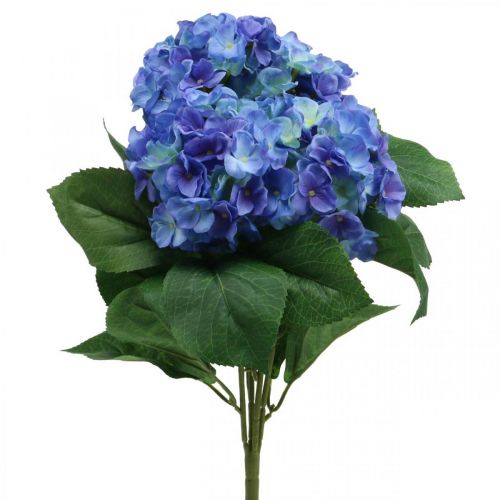 Hortenzia művirág kék selyemvirág csokor 42cm