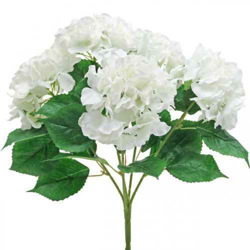 Floristik24 Deco csokor hortenzia fehér művirág 5 virág 48cm