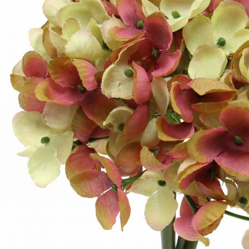 Floristik24 Hortenzia fürt művirág rózsaszín, sárga 28cm