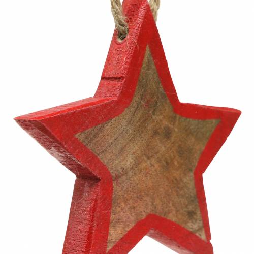 tételeket Karácsonyi dekoráció fa csillag természet / piros 8cm 15db