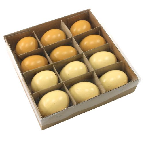 Floristik24 Csirke tojás 6cm mix sárga 10db
