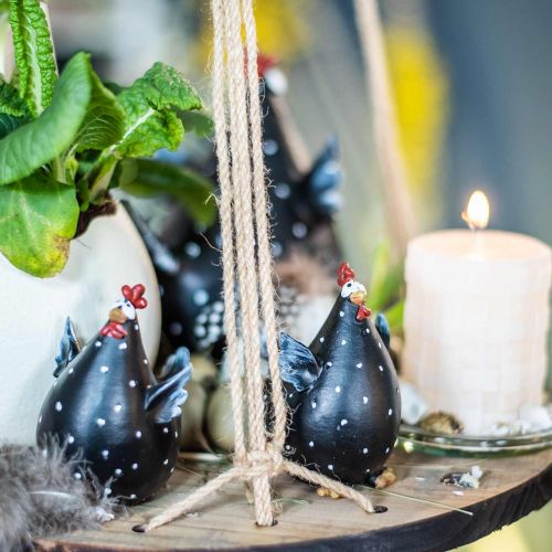 Floristik24 Húsvéti dekorációs csirke, vicces csirke, tavaszi asztaldísz, húsvéti csirke 13cm