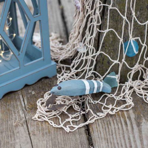 Floristik24 Fából és fémből készült homár tengeri dekoráció kék 15x12cm