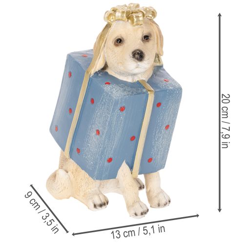 Ülő kiskutya díszes figura ajándékdobozban, 20cm | Floristik24.hu