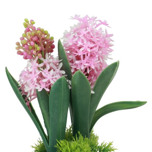 tételeket Jácint mesterséges cserépben sárga rózsaszín kék H23cm 3db