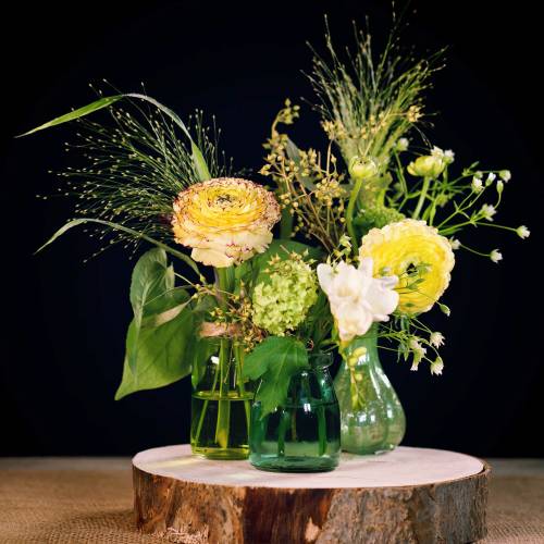 Floristik24 Deco üveg Ø6cm H8cm zöld/szürke 6db