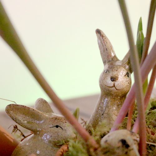 Floristik24 Dekoratív nyuszi barna kerámia 5cm x 7cm