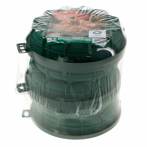 tételeket OASIS® IDEAL Univerzális Gyűrű Virágos Hab Koszorú Zöld H4cm Ø18,5cm 5 db