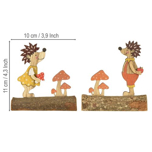 tételeket Süni gombákkal őszi figura fa sün sárga/narancssárga M11cm 6 db-os szett