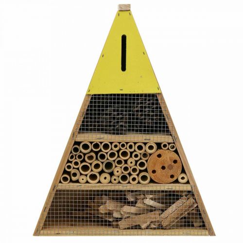 Floristik24 Insect Hotel Rovarház Fa Zöld Sárga 30,5x39cm