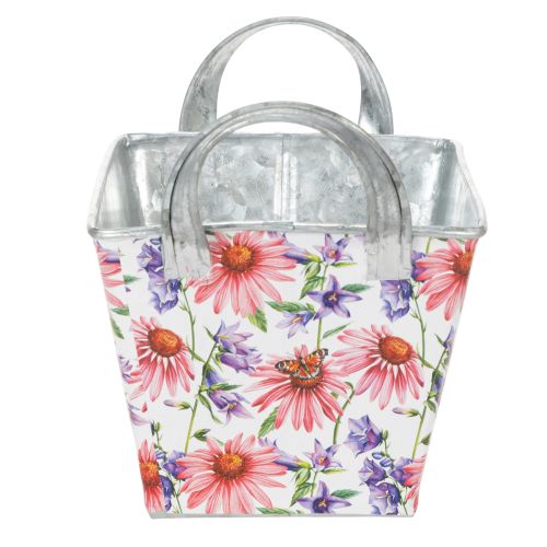 tételeket Jardiniere tavaszi virágláda fém dekoráció 20×12,5×10cm