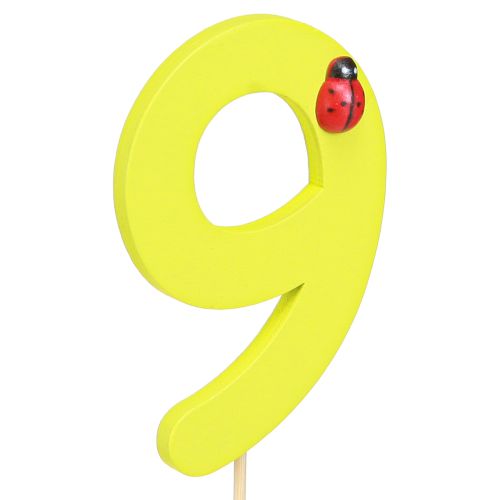 tételeket Jubileumi szám „9” a pálcán számdugók színes fa 7,5cm 16 db