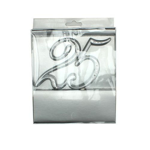 Floristik24 Szám "25" ragasztó ezüst 15,5 cm